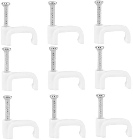 FELTECHELECTR Kabelklemme Aus Kunststoff Mit Stahlstift 12mm Für Ethernet Und Telefonkabel 500 Stück Für Wand Und Bodenbefestigung Kabelhalter Für Innen Und Außen