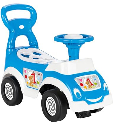 LEMODO Rutschauto blau mit Formsortierfach | Rutscherfahrzeug für Kinder ab 12 Monate | Lauflernhilfe und Schiebefahrzeug | Kinderfahrzeug mit Kippschutz | mit Formenspiel