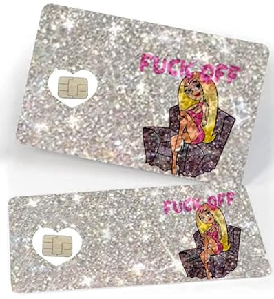 ExotixCard The Original Ultra Bling Reflective Card Sticker Debit - Credit Skin Shiny Removable Cover Especially Bright, Protecting No Bubble, Waterproof Card Cover, Girl Exotix, Standard Credit Card
