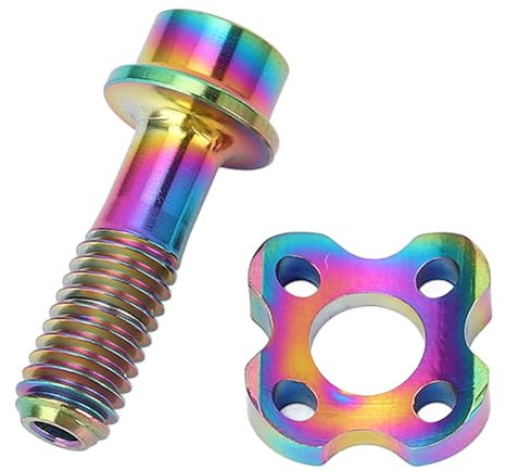 Tbest Cycle Front Derailleur Screw Washer Set, Ti Alloy Derailleur Fixing Screw with Curve Washer Lightweight Art for Front Derailleurs