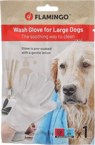 FLAMINGO Gant de Toilette pour Chien L Propy Imbibé – 1 pièce de 42ml – Nettoyage sans Eau – pour Grand Chien ou Chat | Jetable, Doux et Pratique