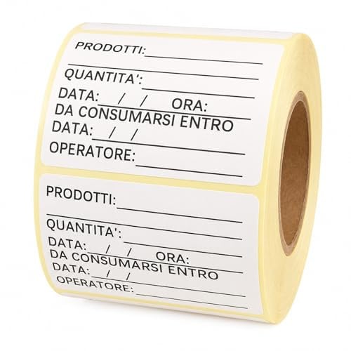 Zm Market HSL Etichette Adesive 60x40mm per Congelatore e Alimenti - Etichette Personalizzate Resistenti a Bassa Temperatura, per Freezer, Barattoli e Cucina Professionale Kit 1