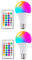 Mocturnity - Bombilla LED regulable (15 W, E27, con mando a distancia, proyector RGB multicolor (16 colores)