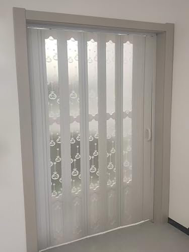 GLFNB Puerta de acordeón de PVC, Puertas corredizas Plegables Grandes para Entrada, Cocina, baño y Armario, Puerta divisoria de plástico para Interiores, Puerta Temporal Oculta, tamaño Personaliza