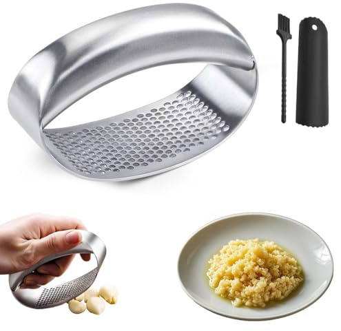 Garlic Press Rocker, 2025 Knoblauchpresse, Edelstahl Knoblauchwippe, Edelstahl Knoblauchwolf, Knoblauchzerkleinerer Knoblauchschneider zum Zerkleinern von Knoblauch (1PCS)