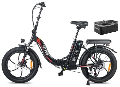 Fafrees F20 Ebike Klapprad 20 Zoll,Elektrofahrräder E Bike Herren Damen 250W 25km/h,City E-Bike 36V 18Ah Akku,Reichweite 140km,E-Fahrrad Faltbares 3.0 Fat Tire (Fahrradtasche, Schwarz)