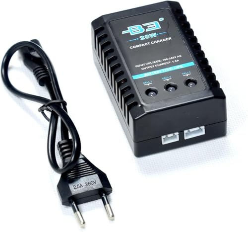 ZHITING B3 20W 1.6A Lipo Ladegerät für 2S 3S 7.4V 11.1V Lithium LiPo Akku,Pro Balance Ladegerät Mini Portable,Kompaktes Airsoft Schnellladegerät 100-240V für RC Quadcopter, Drone, Auto, Boot