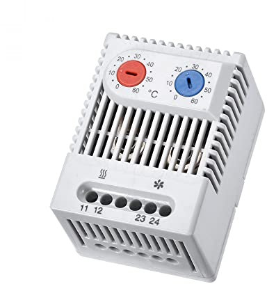 sourcing map Mechanical Thermostat 0-60°C Adjustable Compact N.C/N.O Temperature Controller Switch