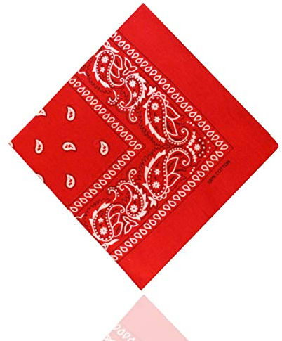 ledermodefashion 3er 6er 12 er Set Bandana Tuch versch Farben 100% Baumwolle Kopftuch Halstuch Nickituch Schal (Rot)