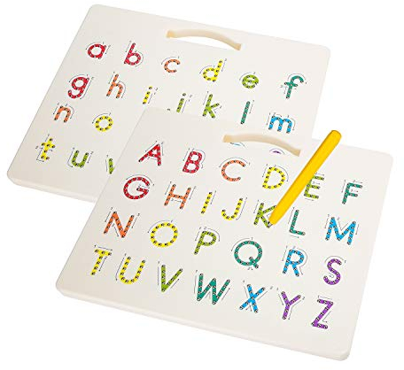 Hautton Magnetische Tafel mit Stift zum Zeichnen, Magnetische Groß- und Kleinbuchstaben Diagrammtafel – Set für Pädagogische Alphabet, Schreiben, Lernen Vorschule Geschenk für Kind Jungen Mädchen