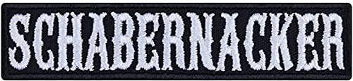 Mundart Aufnäher SCHABERNACKER Aufbügler Schabernack Patch Österreich Bayern Tradition - Oktoberfest Geschenk Applikation zum annähen für alle Stoffe | 90x25mm