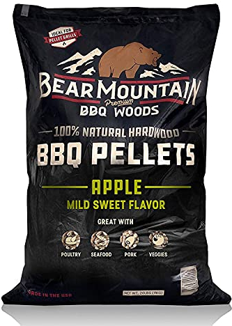 BEAR MOUNTAIN Premium BBQ WOODS Premium All Natural Hardwood Apple Smoker Pellets, 40 Pounds
