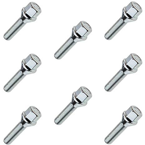 C CARBONADO 8X Radschrauben M12x1,5 Kegel 60° SW17 Schaftlänge: 45mm | 8 Stück, M12x1,5, Kegelbund 60°, SW17, Schaftlänge 45 mm, für Stahl- und Alufelgen