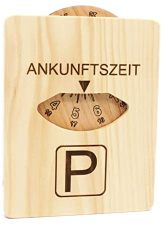 Auto Parkscheibe aus Zirbenholz, Holz Parkuhr, Holzparkscheibe, Design by UNQE