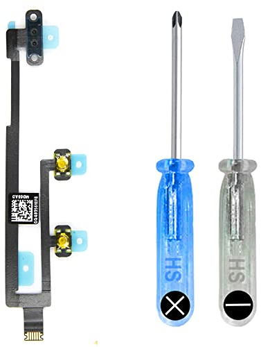MMOBIEL Botón de Encendido/Control de Volumen Compatible con iPad 7 2019 / iPad 8 2020 - Power On Off Button Cable Flex - Incl. Mute Switch, Micrófono y Destornilladores