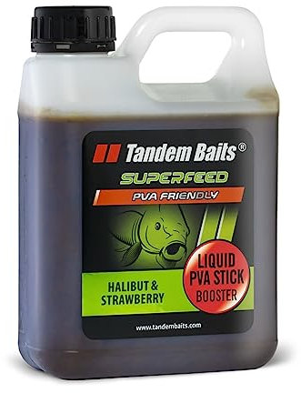 Tandem Baits Karpfen Futter Angelfutter Attraktor SuperFeed Liquid PVA Stick Booster 1000 ml Heilbutt Und Erdbeere