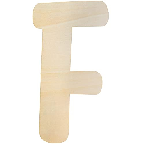 Unfinished Wooden Letter F, 12 Inch 5mm Thick Wood Alphabet for Crafts | Easy to paint 30cm capital sign, ideal for nursery decor wall art hanging, great for kids bedroom name DIY projects