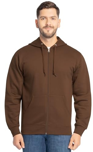 Fruit of the Loom Men's Eversoft Fleece Hoodies, Pullover, Moisture Wicking & Breathable, Sizes S-4x Hooded Sweatshirt, Warm Mocha Full Zip, Large