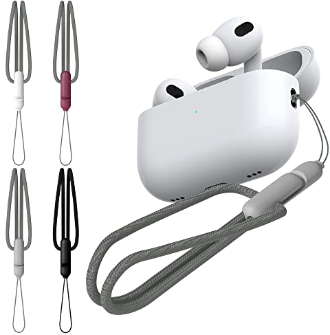 Seltureone Schlüsselband Kompatibel für AirPods Pro 2, Anti-Drop & Anti-Lost Schlüsselband mit Clip, Weiches Gewebe, Verstellbares Schlüsselband für AirPods Pro 2 2022 – Schwarz/Weiß/Grau/Weinrot