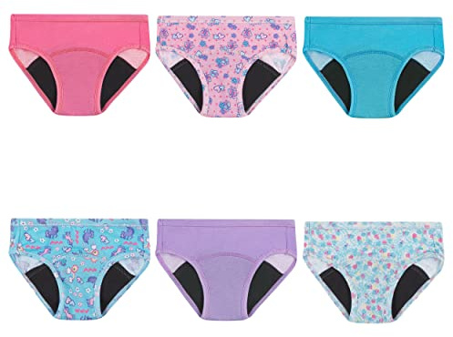 Hanes Girls Toddler Potty Trainer Briefs, 6-pack Underwear, Assorted, 4-5 US
