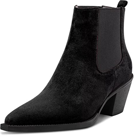 Castamere Donna Chunky Blocco Basso Gattini Tacco Heel Chiusa a Punta Stivaletti Slip-on Ufficio Dress 6.5 CM Heels Stivali