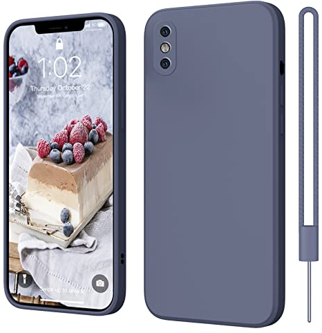 ElestBela iPhone X/XS Hülle Silikon Case - Ultra Dünn Slim Mit Microfiber, Kratzfeste Rundumschutz Schutzhülle für 5.8'' Handy - Grau