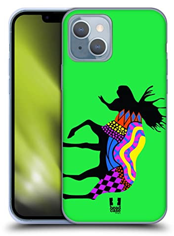 Head Case Designs Alce Siluetas de Animales de neón Caso de Gel Suave Compatible con Apple iPhone 14