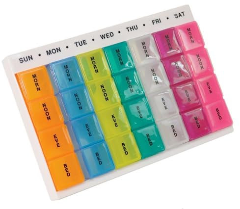 Orbitron 7 Day Pill Box Organizer Weekly Storage Medicine Tablet Dispenser Weekly Storage