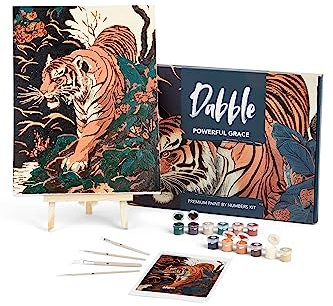 Dabble Paint by Numbers Kit – Paint by Numbers for Adults Beginners with Canvas Frame, Painting Kit for Adults, Flowers Design