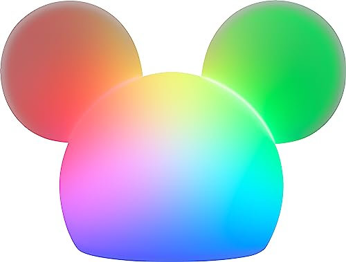 Disney Mickey Mouse 66944 Veilleuse spongieuse à changement de couleur pour enfants, lampe USB, fonctionne avec piles, intensité variable, idéale pour chambre, salle de jeux, salon et plus encore