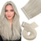 Moresoo Extensions Echthaar Tape in Extensions Echthaar Blond Gesträhnt Remy 40cm Haarverlängerung Echthaar Tapes Platinblond Extensions Glatt 10 Stück 25 Gramm #60