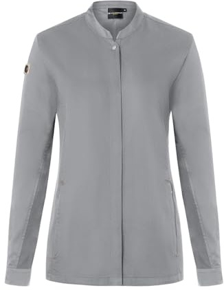 Karlowsky Damen Kochjacke Green-Generation Druckknöpfe Modern Fit Polyester/Baumwollmix Oeko-TEX® nachhaltig Platingrau - Größe 44