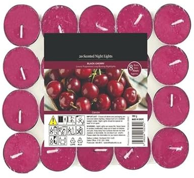 PHG Fresh Scented Tealight Candles with 8 Hour Burn Time | Long-Lasting Tealight Candle Set | Fancy Tealight Candles for Home Decoration | Quality Tealight Candle (Black Cherry)