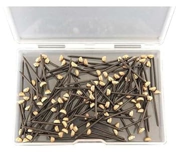 50 Pcs Picture Pins with Storage Box Brass Head Masonry Nails Durable Picture Nails Wall Pins for Picture Frame Hanging