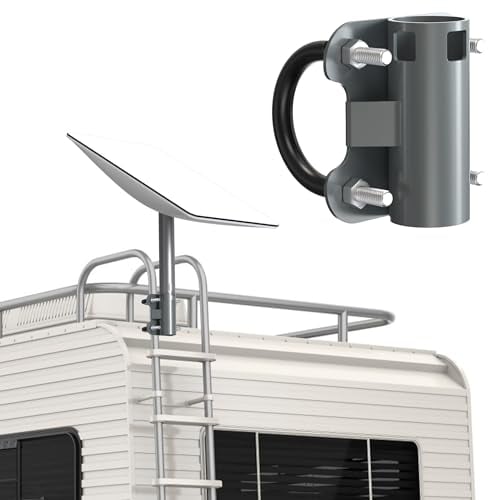 LUCMO Starlink Halterung, Universal Mastschelle Antennenmast Rohrhalterung für Starlink V2,Einstellbar U-Form Halterung Adapter Balkon Wohnmobil Montagehalterung, Einstellbar 35–55 mm