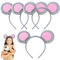 EUPSIIU 4 Pieces Mouse Ears Headband, Animal Ears Hairband For Adults Boy Girls, Mouse Costume Headpiece for Kids Fancy Dress Up Animal Cosplay Children Halloween Theme Party Supplies (4PCS, M)
