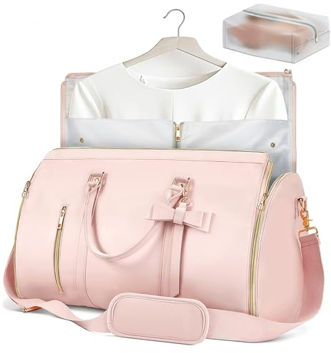 Sac de Voyage Pliable - Sacs de Voyage Pliables, Sac Duffle pour Les vêtements, Haute capacité de Pliage Costume Bagages Sac de Voyage des Femmes, Sacs de Voyage imperméables (Rose)