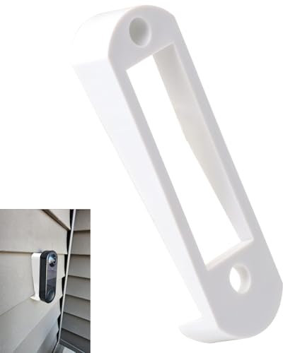 Vinyl Siding Angle Adjustment Mount, 4 Standard Vinyl, Cedar Siding Mount for Arlo Security Video Doorbell (Wired) - White
