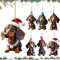Dackel Weihnachtsbaumschmuck, 6 Stück Weihnachtsanhänger, Acryl Weihnachtsbaum Anhänger, 2D Dachshund Tannenbaumschmuck, Weihnachten Baumschmuck, Weihnachtsdeko Auto Ornament Geschenke