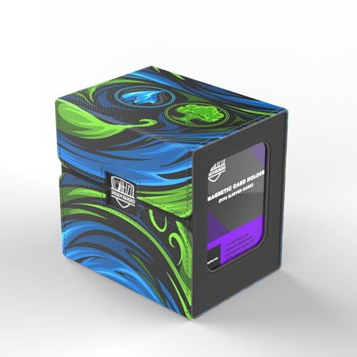 Realm Guard TCG/MTG Commander 100+ Card Art Deck Box mit Stauraum (Blau/Grün)