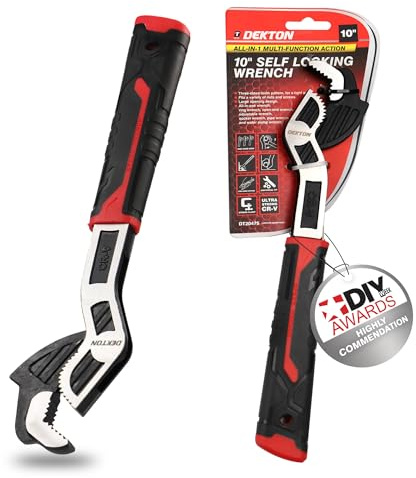 Dekton Sum Self Locking Wrench 10-Three-Sided Tooth Pattern Coverage| Not Easy to Slip| Strong Clamping| Applicable to Variety of Nuts & Screw| Large Opening Design, Range: 7-43mm| Fast Self-Locking