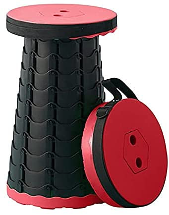RBUDSPOLF Verstellbarer Teleskophocker Tragbarer Schrumpf-Klapphocker Einziehbarer Bequemer Angelstuhl Outdoor-Hocker Einziehbare Hocker Tragbarer Campinghocker/Pink