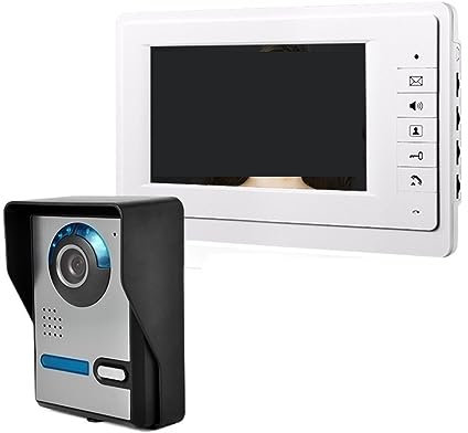 WOTZOV Kit d'interphone vidéo de sécurité sans Fil avec Sonnette et caméra étanche pour Maison, Villa, immeuble, Appartement, école, Bureau (Taille : D KIT)