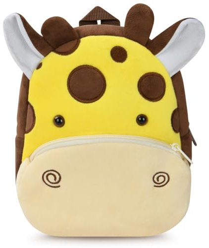 Aomig Plüsch Rucksack Kindergartenrucksack Kleinkind Rucksack Kindergarten Schultasche für Jungen Mädchen Kinder Tierischer Kinderrucksack Tier Cartoon Mini Tasche Kinder Rucksack 2-6 Jahre (Giraffe)