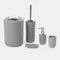 OHS 5 Piece Bathroom Accessories for Home, Bathroom Organiser Toilet Brush Set Soap Holder Dispenser Toothbrush Pot Bin Bathroom Accessories Set Bath Gift Set, Grey