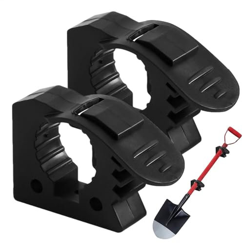 Axthalter - Schaufelhalterung Für Werkzeuge | 2X Klemmhalter Für Axt, Schaufel, Besen, Montagesatz Für Nutzanhänger, Robuste Halterung Für Werkzeuggriffe, Stabiler Halter Für Garage, Werkstatt, Fahrze