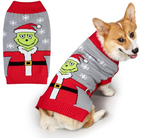 FWLWTWSS Weihnachten Hundepullover, Winter Warmer hundepulli Sweater mit Rollkragen, Geschenke für kleine und mittelgroße Hunde（S）