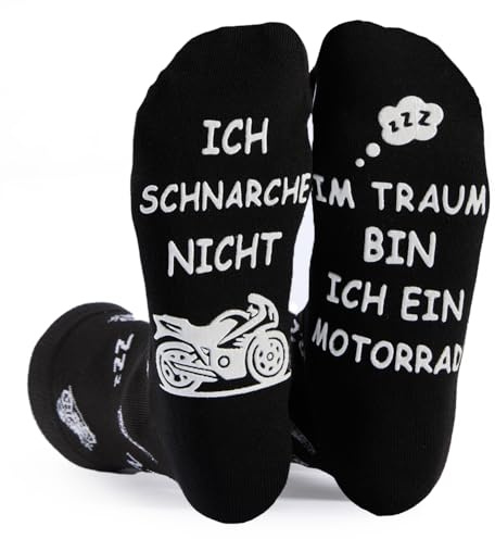 Lustige Socken Herren 43-46 Geschenke für Männer Papa Opa Ehemann Freund | Fun Socken Herrensocken Ihn Motorradfan Bierliebhaber Geschenk für Geburtstags Weihnachten Männertag Valentinstag Vatertag