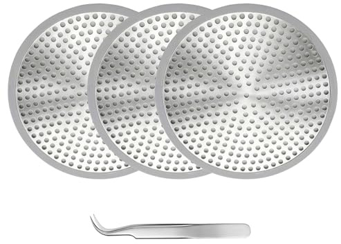 3 Piezas Filtro Desagüe Ducha de 12 cm Rejilla de Acero Inoxidable con Borde de Silicona, Tapón Atrapa Pelos para Baño, Ducha, Lavabo y Cocina, Filtro Desagüe Antibloqueo