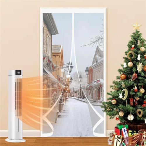Rideau Thermique Isolant 300 x 242 cm Anti Froid et Chaleur Vent Isolation Phonique Imperméable Magnétique Rideau de Porte Isolant Thermique pour Cuisine et Salon de Porte, A